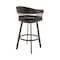 Armen Living Bronson 25" Counter Height Swivel Bar Stool in Java Brown Finish and Chocolate Faux Leather 721535761869 - alternate 8